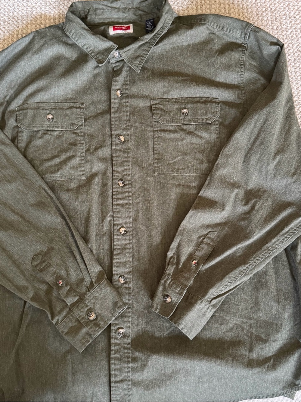 Wrangler Military Green Button-Up Shirt Jacket